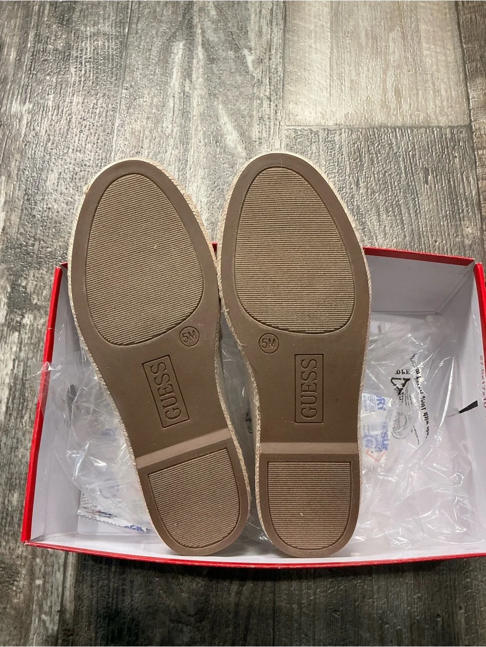 GUESS Women's Cream Espadrille Loafer Size 5